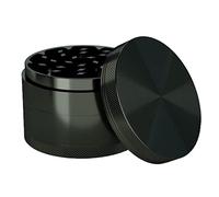4 Layers Herb Grinders Portable Herbal Grinders Pollen Scraper with Pollen Catcher Mini Crusher Mill with Scraper and Cleaning Brush Zinc Alloy Grinder for Dry Herb - 50CM (Black)