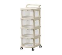 4-Layers Plastic Storage Drawers on Wheels Drawers Storage Unit Plastic Drawers on Wheels Plastic Storage Unit 4 Drawer Trolley For Shoes Toys Snack Organizer Room Office Cart 87.5cm x L38cm x W30cm