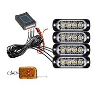 4 Led Emergency Lights for Truck, Ultra-Slim Ip68 Rated, 18 Lighting Modes with Remote Controller, Daytime Running Compatibility