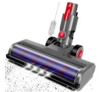 4 LED Replacement Brush Head Compatible with Dyson V7 V8 V10 V11 V15 Series | 180° Flexible Floor Head with 2 Replacement Rollers and 1 Cleaning Brush for SV10 SV11 SV12, Reaches Under Furniture