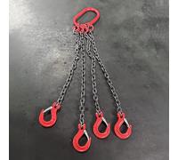 4 Leg Lifting Chains with Hooks, 5T Heavy Chains for Lifting with Standard Marking, Long Service Life G80 Mn-Steel Quadruple Chain Sling(4m)