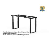 4-Leg Standing Desk with 4 Motors Black Steel
