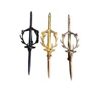 4 Length Scottish Stag Head Kilt Pin - Highland Sword Design in Antique Brass, Jet Black & Chrome Finish | Traditional Kilt Accessory