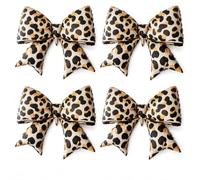 4 Leopard Print Balloons, Leopard Print Bow Balloons for Birthday Parties, Cheetah Print Party Decorations for Bachelorette Bridal Shower Animal Jungle Events