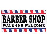 4 Less Co 2x4 Ft Barber Shop Walk Ins Welcome Banner Fabric Polyester Sign wb