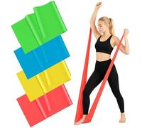 4-Level Resistance Bands Set, 1.5m Exercise Bands - Long Elastic Straps for Full Body Strength Training, Yoga, Pilates, Home Fitness, for Men & Women