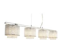 Netlighting Elise 4 Light Ceiling Pendant Bar Chrome, Clear with Crystals, G9