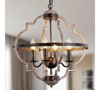 4-Light Farmhouse Orb Metal Pendant Light Garwarm Bronze One Size