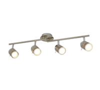 4 Light LED Satin Silver Finish Adjustable Split Bar Bathroom Ceiling Spotlight