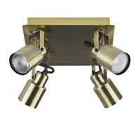 Beliani 4 Light Spotlight Bonte Adjustable Metal Brass, Brown