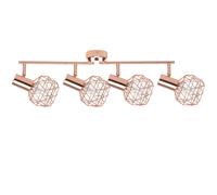 Beliani 4 Light Spotlight Chenab Adjustable Metal Copper, Brown