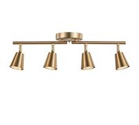 4 Light Track Lighting Kit, Matt Brass Finish Adjustable with Moden Flush Mount Ceiling Spotlight for Kitchen,Living Room,Home Improvement
