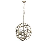 Searchlight Lighting 2474-4AB Orbit 4 Light Ceiling Pendant Light In Antique Brass Finish