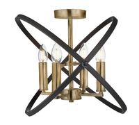 Searchlight 8344-4BZ Hoopla 4 Light Semi Flush Ceiling Light in Bronze