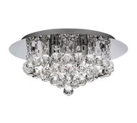Ceiling Light Silver Hanna 4 Flush Crystal Searchlight 3404-4CC