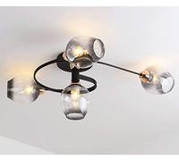 4 Lights Creative for Living Room Minimalist Stair Glass Ceiling Lamp Industrial Wrought Iron Chandelier Decorative Bar Pendant Light Restaurant Bedroom Chan