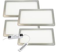 (4 Lights & Driver) BRUSHED NICKEL Slim Under Cabinet Lights & Driver - Natural White Diffused LED