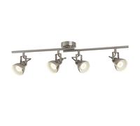4 Lights Satin Silver Finish Industrial Adjustable Ceiling Split-Bar Spotlight