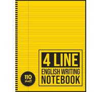 4 Line English Writing Notebook: Learn to Write English Letters and Words - 4 Line Handwriting Practice Notebook for Kids, Preschool, Kindergarten, and Primary Students