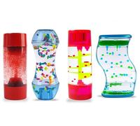 4 Liquid Motion Fidget Toys - Sensory Anxiety Relief Toy, Ideal for Stress Relief, Autism, ADHD, for Boys and Girls, Hourglass,