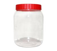 4 Liter Plastic Food Storage Canisters, Top Red Screw Lids, Food Grade Preserving Box, BPA-Free Clear Airtight Reusable Container For Herbs Spices Sweets (3 Pcs)