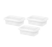 [Pack of 5] 4L Plastic Crystal Clear Storage Boxes with Lids Stackable Container