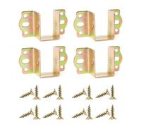4 Lot Universal S Bed Frame Fastener U-Shaped Hook Durable Steel Bracket Hinged Rail Bracket for Various Bedboards and Rails