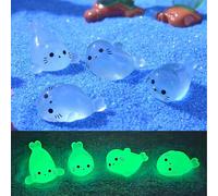 4 Luminouss minii Resin Tiny Seal Figurines, Luminouss Seals Miniature Figurines, Animals Figures,Tiny Resin Animals,minii Resin Oceans Themed Animal Luminos Ornament