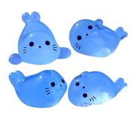 4 Luminouss Minis Resin Tiny Seal Figurines, Tiny Glow Seal Figurines, Resin Animals Figurine, Luminouss Seals Miniature Figurines, Cute Resin Seals Decorations, 4 Styles Garden Fish Tank Accessories