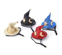 4* M-ini Hamster Hat, Ferrets Party Wizard Hat, Halloween Hamster Hat Witch Hats, Pet Halloween Costumes Hat, Guinea Hamster Halloween Costumes, Cute Pet Hat With Adjustable Elastic Chin Strap