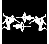 4 Man in a Spider Superhero Costume Small Light Switch Sticker/Cars/Laptop/Water Bottles/Wall Decal (White)