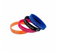 4 Medical Alert COPD Patient Silicone Bracelet, COPD Sports Bracelet