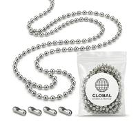 4 Meter / 13.1 Feet Blinds Chain, 4.5mm Roller Blind Chain Beaded Pull Chain Extension, Roman Blind Chain Silver, 4 Blind Chain Connectors, Window Blinds Accessories, Blind String Replacement