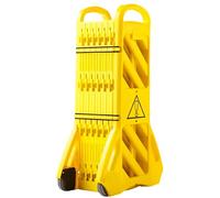 4 Meter Expandable Plastic Barrier, Expandable Folding Security Barrier, Safety Mobile Fence Barricade with Carrying Handle, Portable For Temporary Traffic Control at Workshops, Malls, Business
