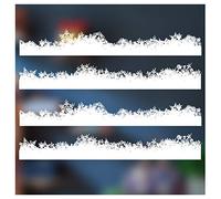 4 Meters Fluffy Snow Christmas Window Border | Snowflake and Icicle Christmas Windows Stickers Display