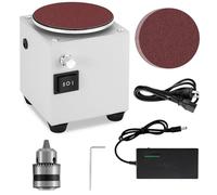 4" Mini Disc Sander, Small Electric Bench Sander with Forward/Reverse & Stepless Speed Control, 3000-6000RPM, for Wood Metal Stone Polishing Cutting Deburring, 100mm Sandpapers and AL-Chuck