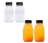 4 Mini Fridge Bottles - Portable 250ml Plastic Bottles with Secure Lids, Perfect for Milk, Juice, and Beverages on the Go