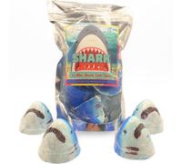 4 Mini Shark Attack Bites Bath Bombs Gift Birthday Present Kids Bathbomb Unique UK Bloodbath Blood Vegan Approved Certified Cruelty Free