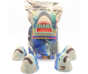 4 Mini Shark Attack Bites Bath Bombs Gift Birthday Present Kids Bathbomb Unique UK Bloodbath Blood Vegan Approved Certified Cruelty Free