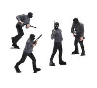 4 Miniature Figures of Masked in 1/64 Scale for Sand Decoration.