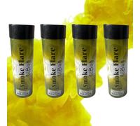 4 Mix Smoke Flares 60 seconds perfect for wedding birthday or any other occasion pull ring ignition (yellow)