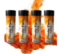 4 Mix Smoke Flares 60 seconds perfect for wedding birthday or any other occasion pull ring ignition (orange)