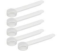 4 mL Plastic Measuring Packaging Scoop (= 4 cc/ = 0.8 teaspoon/ = 0.27 Tablespoon = 0.13 fl oz), Long Handle - to Measure and Dispense Spices, Granules, Powders, for Seeds Packing (5 scoops)