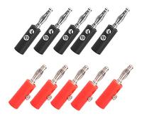 4 mm Insulated Banana Plugs Jack Connectors New 10 Pcs Red+Black