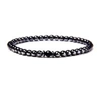 4 Mm Natural Hematite Bracelets Men Handmade Stretch Jewelry Slice Black Stone Beads Charm Bangle Women Balance Gifts,Hematite,23cm