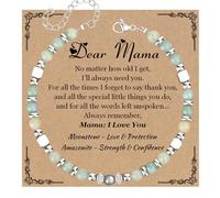4 mm Natural Moonstone Beads Bracelet for Women Mum Birthday Christmas Thanksgiving Mother's Day Gift Jewellery Gift Stainless Steel Adjustable Bracelet for Best Friend Sister, No gemstone