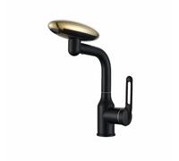 4-Mode 360° Rotating Waterfall Faucet - Black Bathroom Sink Mixer Tap, Hot & Cold Water Spray, Multi-Functional Stream Sprayer for Effortless Washing & Modern Style