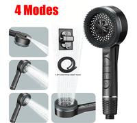 4 Modes Self-cleaning Shower Head with Silicone Brush One-Key Stop Water Massage High Pressure ABS Showerhead with Filter 8Pcs Filter