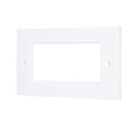 4 Module Double Gang Face Plate for Euro AV Modules Wall Outlet (Flat)