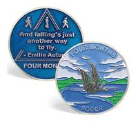 4 Month Sobriety Coin AA Chips and Medallions Four Month Sobriety Chip Sobriety Gifts for Men Women Alcoholics Anonymous Gifts Addiction Recovery Gift